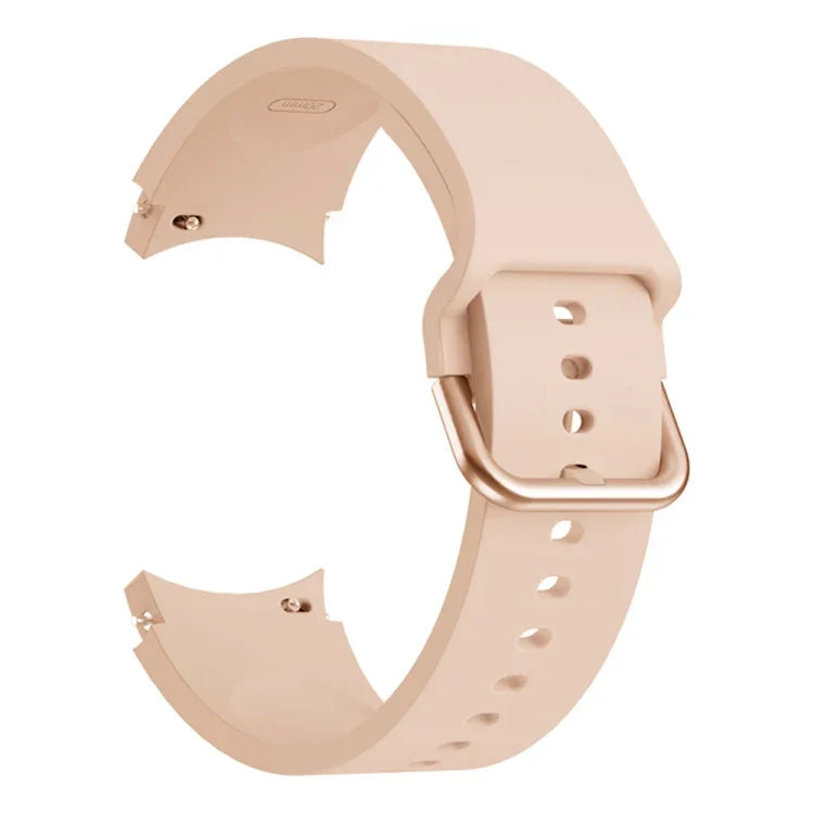 Universelles, farbiges Silikon-Ersatzarmband mit Dornschließe für Samsung Galaxy Watch4 (40 mm), Samsung Galaxy Watch4 (44 mm), Samsung Galaxy Watch4 Classic (42 mm) und Samsung Galaxy Watch4 Classic (46 mm).