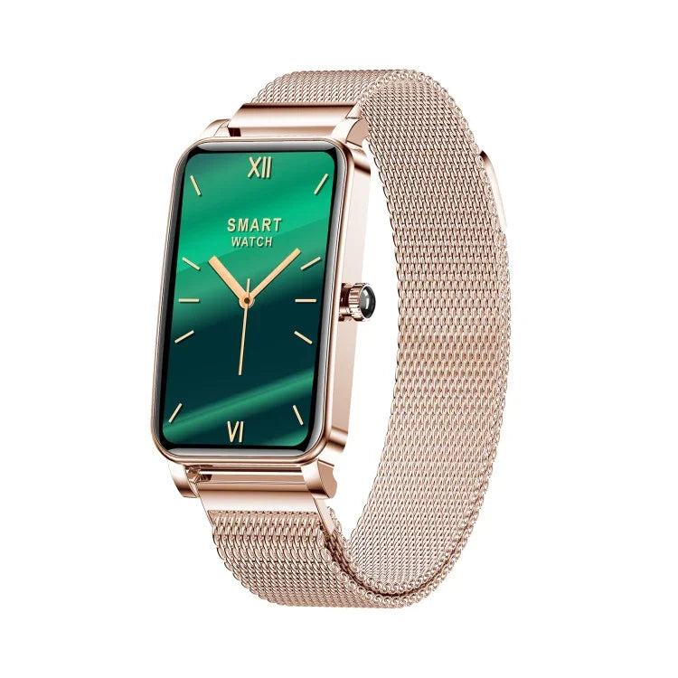 ZX19 Damen-Smartwatch mit 1,45-Zoll-HD-Bildschirm, Bluetooth 5.0, IP68 wasserdicht, unterstützt Schlafüberwachung, Menstruationszyklus-Erinnerung, Herzfrequenzmessung und Blutsauerstoffmessung, Armband: Milanaise