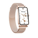 ZX19 Damen-Smartwatch mit 1,45-Zoll-HD-Bildschirm, Bluetooth 5.0, IP68 wasserdicht, unterstützt Schlafüberwachung, Menstruationszyklus-Erinnerung, Herzfrequenzmessung und Blutsauerstoffmessung, Armband: Milanaise