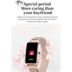 ZX19 Damen-Smartwatch mit 1,45-Zoll-HD-Bildschirm, Bluetooth 5.0, IP68 wasserdicht, unterstützt Schlafüberwachung, Menstruationszyklus-Erinnerung, Herzfrequenzmessung und Blutsauerstoffmessung, Armband: Milanaise