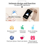 ZX19 Damen-Smartwatch mit 1,45-Zoll-HD-Bildschirm, Bluetooth 5.0, IP68 wasserdicht, unterstützt Schlafüberwachung, Menstruationszyklus-Erinnerung, Herzfrequenzmessung und Blutsauerstoffmessung, Armband: Milanaise