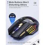 iMICE GW-X7 kabellose Gaming-Maus mit 7 Tasten, leisem Klick, wiederaufladbar und farbiger RGB-Beleuchtung, GW-X7 2.4G