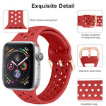 Silicone Replacement Watchband For Apple Watch Series, 7 41mm / 6 & SE & 5 & 4 40mm / 3 & 2 & 1 38mm