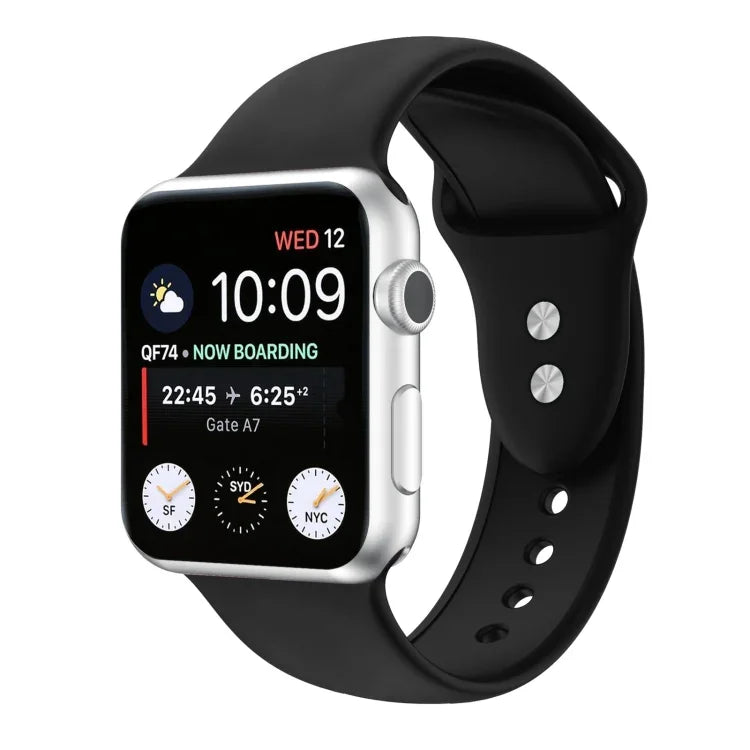 Doppelnagel Silikon Ersatzarmband Uhrenarmband für Apple Watch Series, 7 45mm / 6 & SE & 5 & 4 44mm / 3 & 2 & 1 42mm, 7 41mm / 6 & SE & 5 & 4 40mm / 3 & 2 & 1 38mm