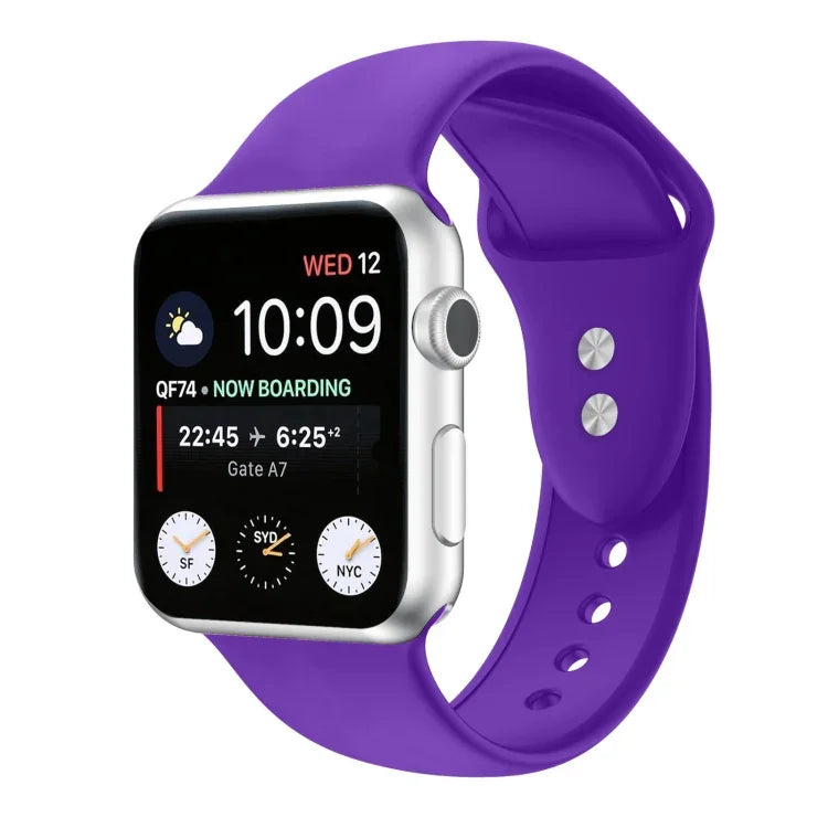 Doppelnagel Silikon Ersatzarmband Uhrenarmband für Apple Watch Series, 7 45mm / 6 & SE & 5 & 4 44mm / 3 & 2 & 1 42mm, 7 41mm / 6 & SE & 5 & 4 40mm / 3 & 2 & 1 38mm