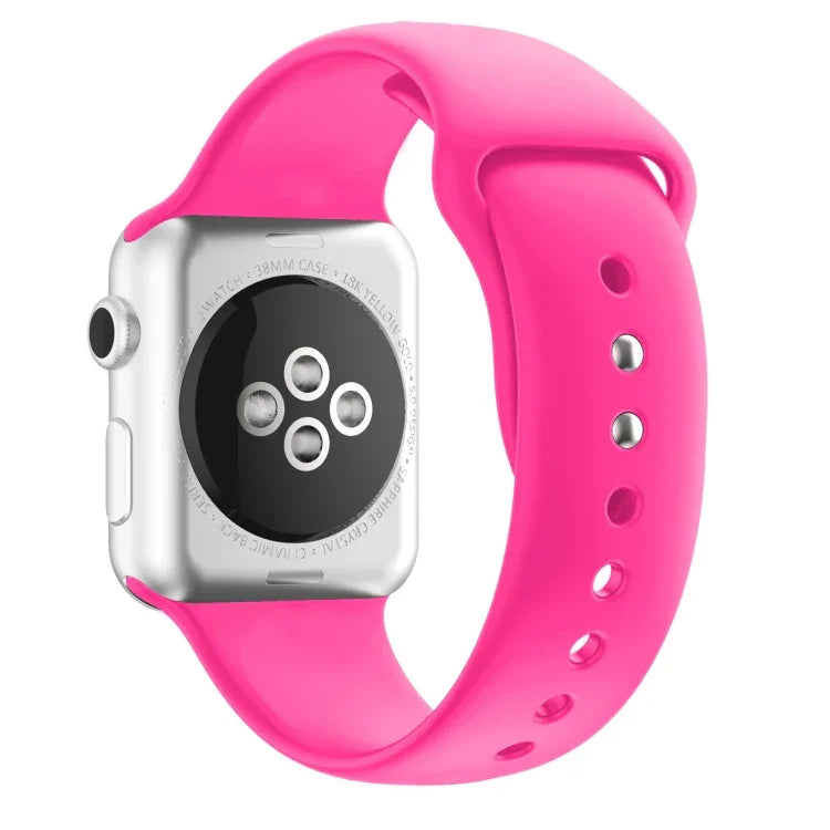 Doppelnagel Silikon Ersatzarmband Uhrenarmband für Apple Watch Series, 7 45mm / 6 & SE & 5 & 4 44mm / 3 & 2 & 1 42mm, 7 41mm / 6 & SE & 5 & 4 40mm / 3 & 2 & 1 38mm