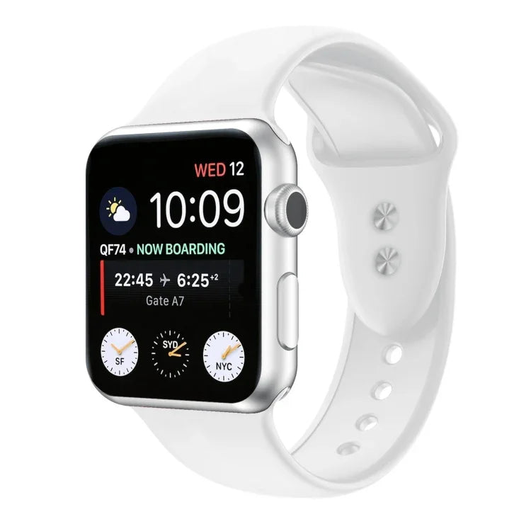 Doppelnagel Silikon Ersatzarmband Uhrenarmband für Apple Watch Series, 7 45mm / 6 & SE & 5 & 4 44mm / 3 & 2 & 1 42mm, 7 41mm / 6 & SE & 5 & 4 40mm / 3 & 2 & 1 38mm