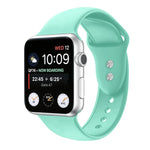 Doppelnagel Silikon Ersatzarmband Uhrenarmband für Apple Watch Series, 7 45mm / 6 & SE & 5 & 4 44mm / 3 & 2 & 1 42mm, 7 41mm / 6 & SE & 5 & 4 40mm / 3 & 2 & 1 38mm
