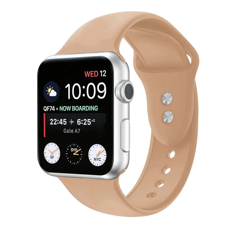 Doppelnagel Silikon Ersatzarmband Uhrenarmband für Apple Watch Series, 7 45mm / 6 & SE & 5 & 4 44mm / 3 & 2 & 1 42mm, 7 41mm / 6 & SE & 5 & 4 40mm / 3 & 2 & 1 38mm