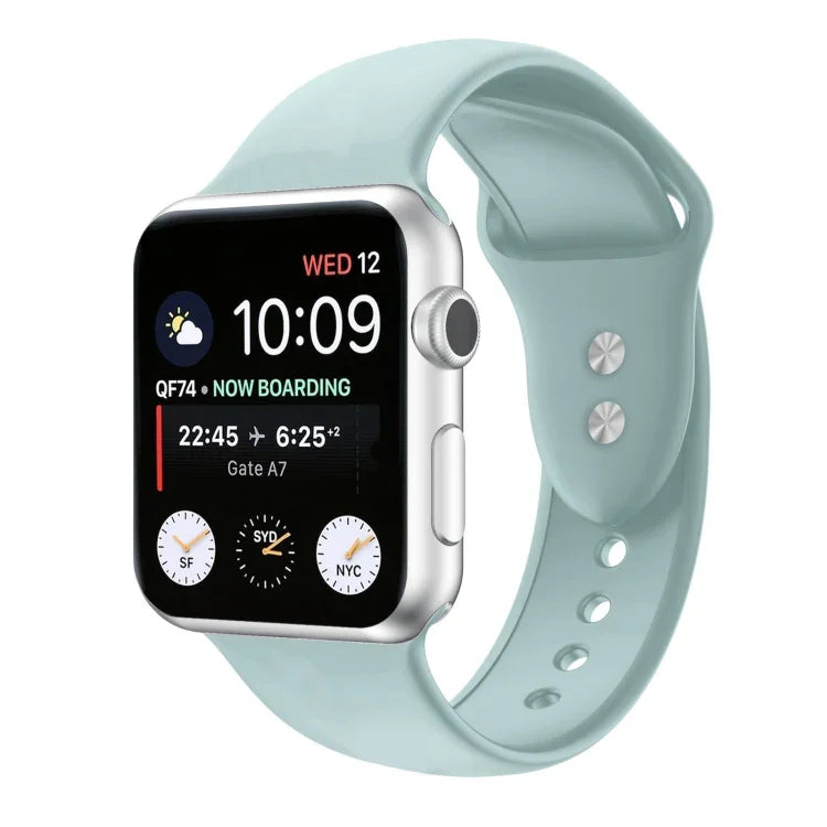 Doppelnagel Silikon Ersatzarmband Uhrenarmband für Apple Watch Series, 7 45mm / 6 & SE & 5 & 4 44mm / 3 & 2 & 1 42mm, 7 41mm / 6 & SE & 5 & 4 40mm / 3 & 2 & 1 38mm