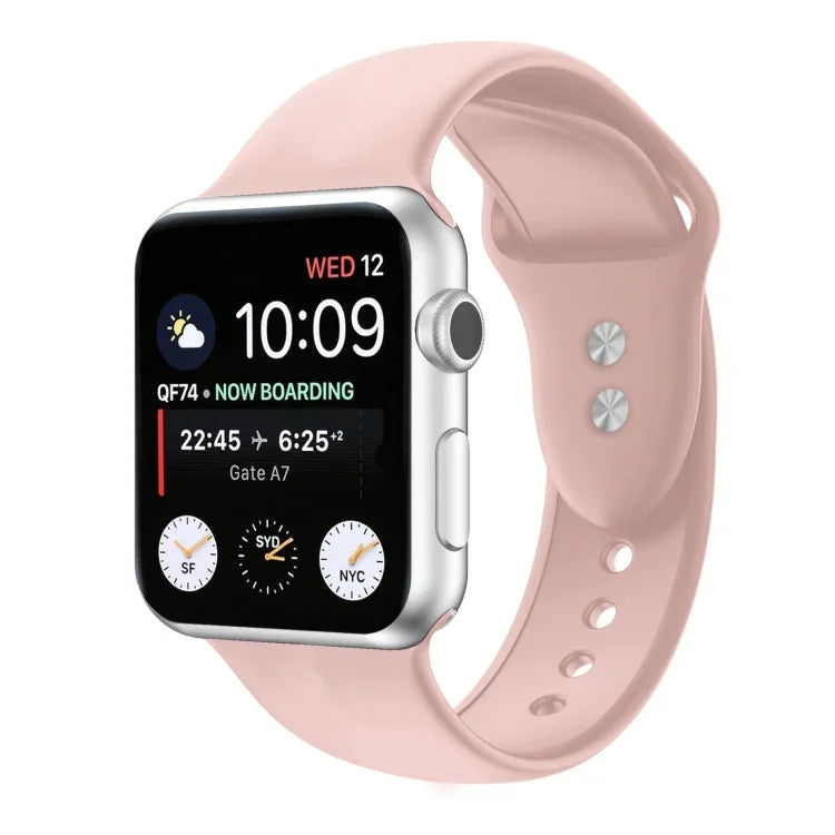 Doppelnagel Silikon Ersatzarmband Uhrenarmband für Apple Watch Series, 7 45mm / 6 & SE & 5 & 4 44mm / 3 & 2 & 1 42mm, 7 41mm / 6 & SE & 5 & 4 40mm / 3 & 2 & 1 38mm