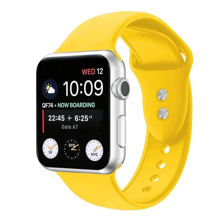 Doppelnagel Silikon Ersatzarmband Uhrenarmband für Apple Watch Series, 7 45mm / 6 & SE & 5 & 4 44mm / 3 & 2 & 1 42mm, 7 41mm / 6 & SE & 5 & 4 40mm / 3 & 2 & 1 38mm