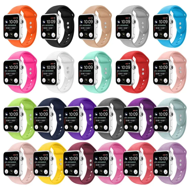 Doppelnagel Silikon Ersatzarmband Uhrenarmband für Apple Watch Series, 7 45mm / 6 & SE & 5 & 4 44mm / 3 & 2 & 1 42mm, 7 41mm / 6 & SE & 5 & 4 40mm / 3 & 2 & 1 38mm