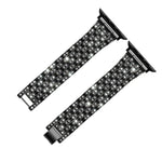 Ersatzarmband aus Edelstahl mit fünf Diamantperlen für Apple Watch Series 7 (41 mm), 6, SE, 5, 4 (40 mm), 3, 2, 1 (38 mm) und 7 (45 mm), 6, SE, 5, 4 (44 mm) sowie 3, 2, 1 (42 mm).
