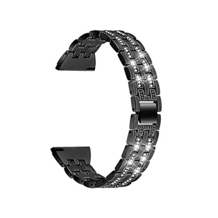 Ersatzarmband aus Stahl mit zwei Reihen Diamanten für Samsung Smartwatch, 22 mm