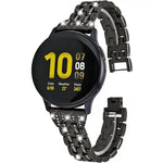 Ersatzarmband aus Stahl mit zwei Reihen Diamanten für Samsung Smartwatch, 22 mm