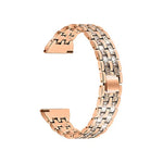 Ersatzarmband aus Stahl mit zwei Reihen Diamanten für Samsung Smartwatch, 22 mm