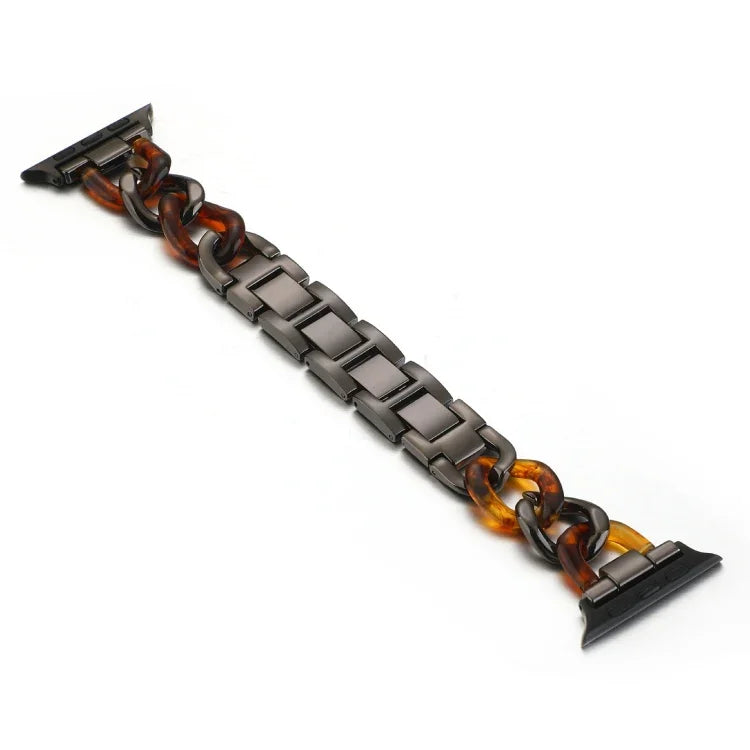 Ersatzarmband aus Cowboy-Kette und Kunstharz für Apple Watch Series 7 (41 mm), 6, SE, 5, 4 (40 mm), 3, 2, 1 (38 mm) und 7 (45 mm), 6, SE, 5, 4 (44 mm) sowie 3, 2, 1 (42 mm).