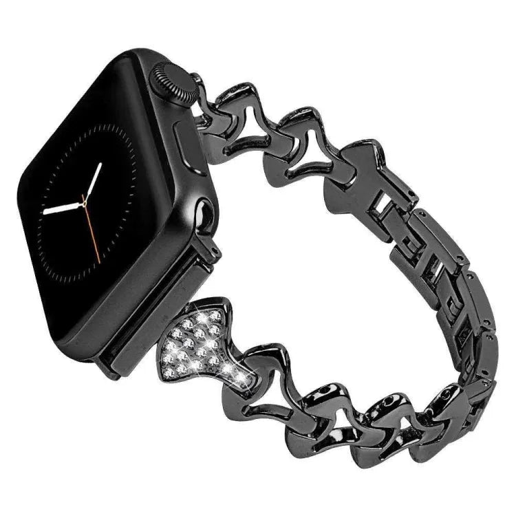 Sektorförmiges Diamant-Metallarmband als Ersatz für Apple Watch Series 7 (41 mm), 6, SE, 5, 4 (40 mm), 3, 2, 1 (38 mm) und 7 (45 mm), 6, SE, 5, 4 (44 mm) sowie 3, 2, 1 (42 mm).
