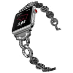 Diamantbesetztes Edelstahl-Ersatzarmband für Apple Watch Series 7 (41 mm), 6, SE, 5, 4 (40 mm), 3, 2, 1 (38 mm) und 7 (45 mm), 6, SE, 5, 4 (44 mm) sowie 3, 2, 1 (42 mm).