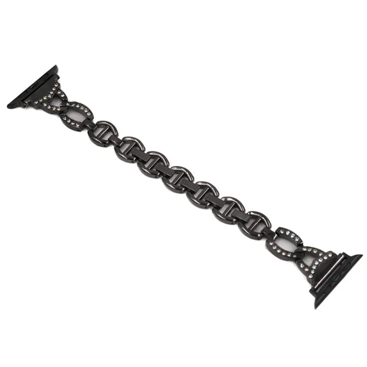 Diamantbesetztes Edelstahl-Ersatzarmband für Apple Watch Series 7 (41 mm), 6, SE, 5, 4 (40 mm), 3, 2, 1 (38 mm) und 7 (45 mm), 6, SE, 5, 4 (44 mm) sowie 3, 2, 1 (42 mm).