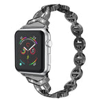 Diamantbesetztes Edelstahl-Ersatzarmband für Apple Watch Series 7 (41 mm), 6, SE, 5, 4 (40 mm), 3, 2, 1 (38 mm) und 7 (45 mm), 6, SE, 5, 4 (44 mm) sowie 3, 2, 1 (42 mm).