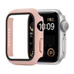 Stoßfeste PC+Hartglas-Schutzhülle mit Kartonverpackung für Apple Watch 44mm (Orange), für Apple Watch Series 6 / 5 / 4 / Watch SE 44mm, für Apple Watch Series 6 & SE & 5 & 4 44mm, für Apple Watch Series 3 & 2 & 1 42mm