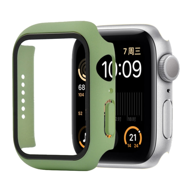 Stoßfeste PC+Hartglas-Schutzhülle mit Kartonverpackung für Apple Watch 44mm (Orange), für Apple Watch Series 6 / 5 / 4 / Watch SE 44mm, für Apple Watch Series 6 & SE & 5 & 4 44mm, für Apple Watch Series 3 & 2 & 1 42mm