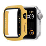 Stoßfeste PC+Hartglas-Schutzhülle mit Kartonverpackung für Apple Watch 44mm (Orange), für Apple Watch Series 6 / 5 / 4 / Watch SE 44mm, für Apple Watch Series 6 & SE & 5 & 4 44mm, für Apple Watch Series 3 & 2 & 1 42mm