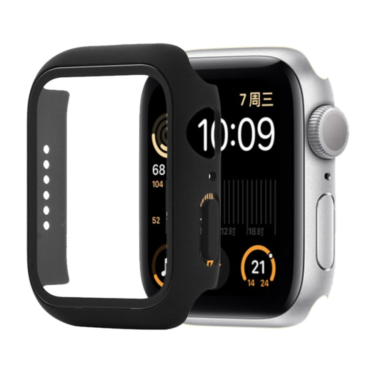 Stoßfeste PC+Hartglas-Schutzhülle mit Kartonverpackung für Apple Watch 44mm (Orange), für Apple Watch Series 6 / 5 / 4 / Watch SE 44mm, für Apple Watch Series 6 & SE & 5 & 4 44mm, für Apple Watch Series 3 & 2 & 1 42mm