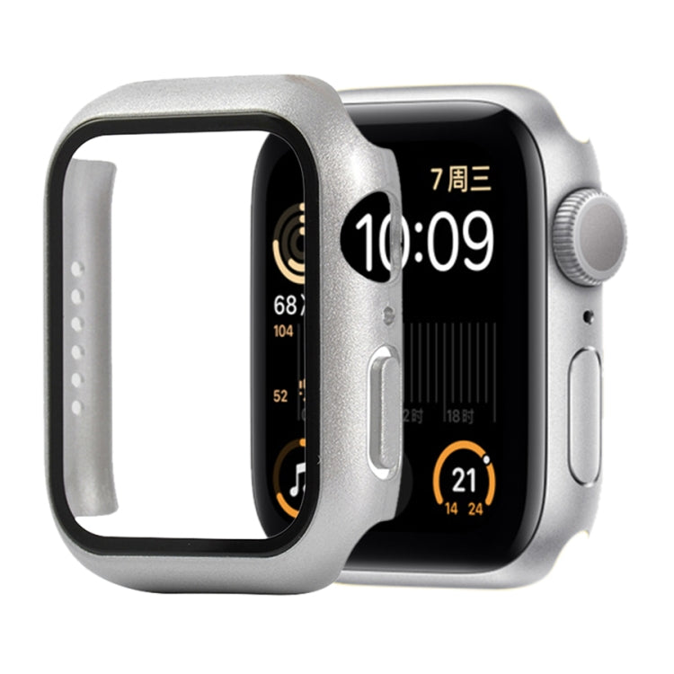 Stoßfeste PC+Hartglas-Schutzhülle mit Kartonverpackung für Apple Watch 44mm (Orange), für Apple Watch Series 6 / 5 / 4 / Watch SE 44mm, für Apple Watch Series 6 & SE & 5 & 4 44mm, für Apple Watch Series 3 & 2 & 1 42mm