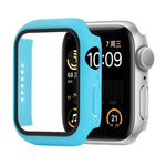 Stoßfeste PC+Hartglas-Schutzhülle mit Kartonverpackung für Apple Watch 44mm (Orange), für Apple Watch Series 6 / 5 / 4 / Watch SE 44mm, für Apple Watch Series 6 & SE & 5 & 4 44mm, für Apple Watch Series 3 & 2 & 1 42mm