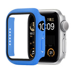 Stoßfeste PC+Hartglas-Schutzhülle mit Kartonverpackung für Apple Watch 44mm (Orange), für Apple Watch Series 6 / 5 / 4 / Watch SE 44mm, für Apple Watch Series 6 & SE & 5 & 4 44mm, für Apple Watch Series 3 & 2 & 1 42mm