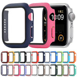Stoßfeste PC+Hartglas-Schutzhülle mit Kartonverpackung für Apple Watch 44mm (Orange), für Apple Watch Series 6 / 5 / 4 / Watch SE 44mm, für Apple Watch Series 6 & SE & 5 & 4 44mm, für Apple Watch Series 3 & 2 & 1 42mm