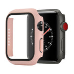 Stoßfeste PC+Hartglas-Schutzhülle mit Kartonverpackung für Apple Watch 44mm (Orange), für Apple Watch Series 6 / 5 / 4 / Watch SE 44mm, für Apple Watch Series 6 & SE & 5 & 4 44mm, für Apple Watch Series 3 & 2 & 1 42mm