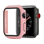 Stoßfeste PC+Hartglas-Schutzhülle mit Kartonverpackung für Apple Watch 44mm (Orange), für Apple Watch Series 6 / 5 / 4 / Watch SE 44mm, für Apple Watch Series 6 & SE & 5 & 4 44mm, für Apple Watch Series 3 & 2 & 1 42mm