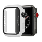 Stoßfeste PC+Hartglas-Schutzhülle mit Kartonverpackung für Apple Watch 44mm (Orange), für Apple Watch Series 6 / 5 / 4 / Watch SE 44mm, für Apple Watch Series 6 & SE & 5 & 4 44mm, für Apple Watch Series 3 & 2 & 1 42mm