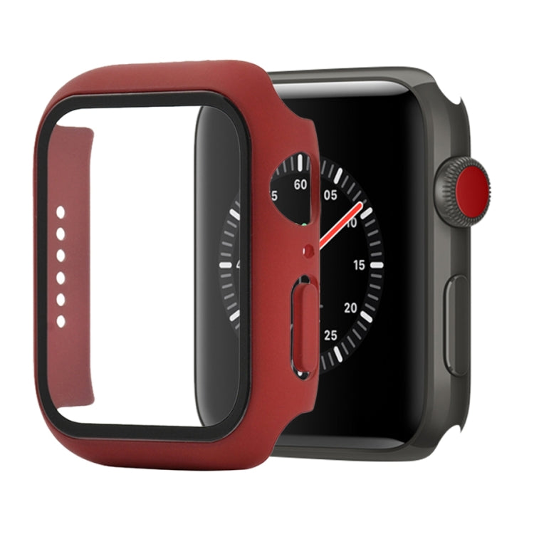 Stoßfeste PC+Hartglas-Schutzhülle mit Kartonverpackung für Apple Watch 44mm (Orange), für Apple Watch Series 6 / 5 / 4 / Watch SE 44mm, für Apple Watch Series 6 & SE & 5 & 4 44mm, für Apple Watch Series 3 & 2 & 1 42mm