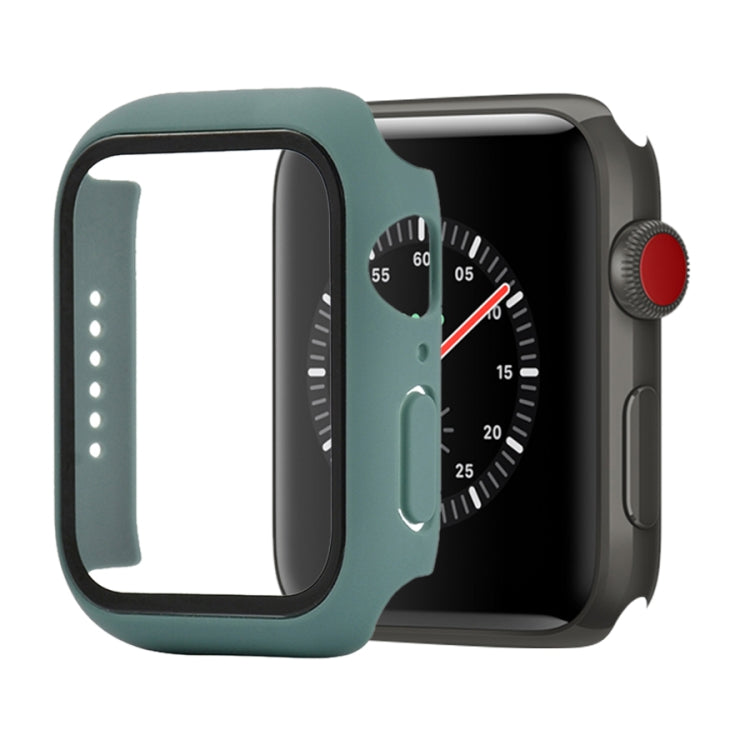 Stoßfeste PC+Hartglas-Schutzhülle mit Kartonverpackung für Apple Watch 44mm (Orange), für Apple Watch Series 6 / 5 / 4 / Watch SE 44mm, für Apple Watch Series 6 & SE & 5 & 4 44mm, für Apple Watch Series 3 & 2 & 1 42mm