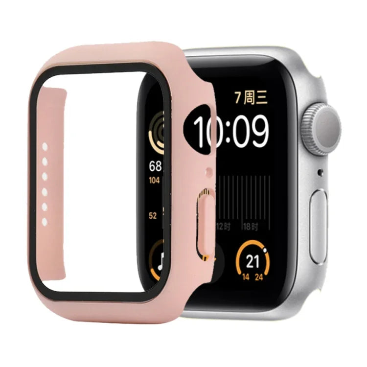Stoßfeste Schutzhülle aus Polycarbonat und gehärtetem Glas mit Kartonverpackung für Apple Watch 44 mm (Orange), Apple Watch Series 6/5/4/Watch SE 40 mm, Apple Watch Series 3/2/1 38 mm