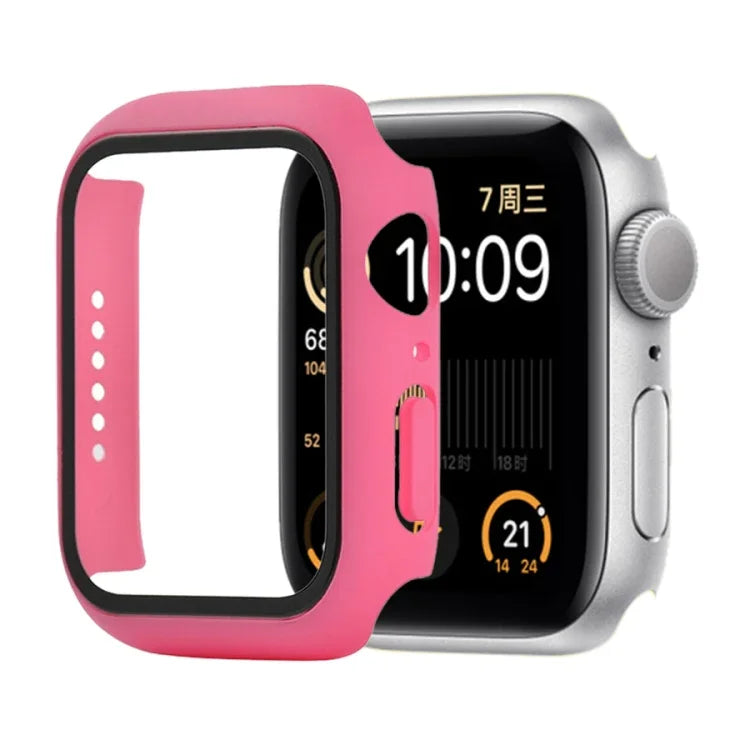 Stoßfeste Schutzhülle aus Polycarbonat und gehärtetem Glas mit Kartonverpackung für Apple Watch 44 mm (Orange), Apple Watch Series 6/5/4/Watch SE 40 mm, Apple Watch Series 3/2/1 38 mm