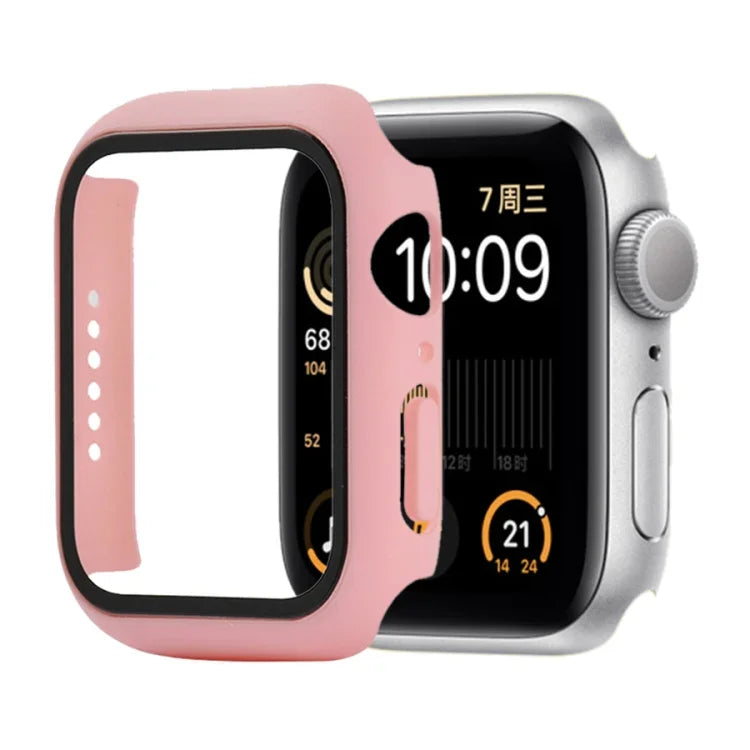 Stoßfeste Schutzhülle aus Polycarbonat und gehärtetem Glas mit Kartonverpackung für Apple Watch 44 mm (Orange), Apple Watch Series 6/5/4/Watch SE 40 mm, Apple Watch Series 3/2/1 38 mm