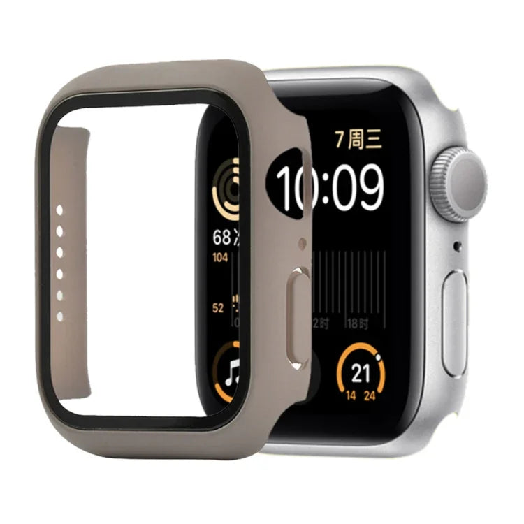 Stoßfeste Schutzhülle aus Polycarbonat und gehärtetem Glas mit Kartonverpackung für Apple Watch 44 mm (Orange), Apple Watch Series 6/5/4/Watch SE 40 mm, Apple Watch Series 3/2/1 38 mm