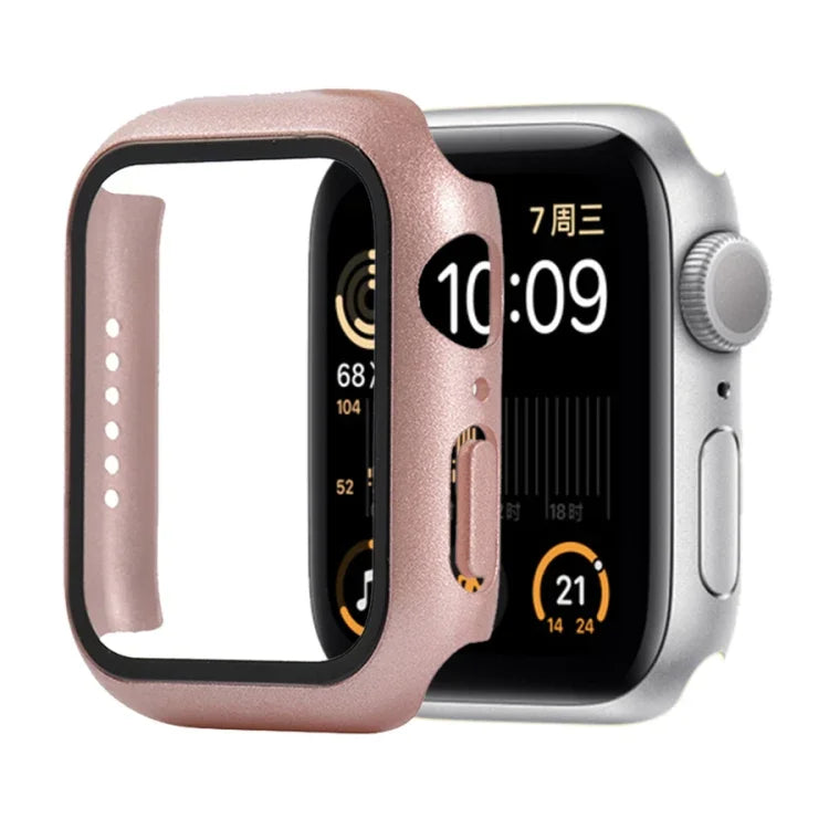 Stoßfeste Schutzhülle aus Polycarbonat und gehärtetem Glas mit Kartonverpackung für Apple Watch 44 mm (Orange), Apple Watch Series 6/5/4/Watch SE 40 mm, Apple Watch Series 3/2/1 38 mm