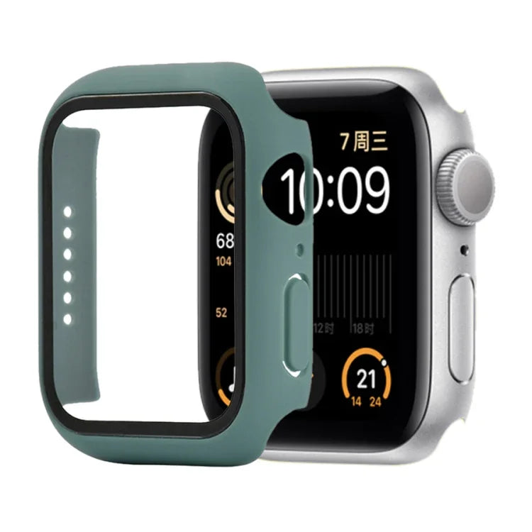 Stoßfeste Schutzhülle aus Polycarbonat und gehärtetem Glas mit Kartonverpackung für Apple Watch 44 mm (Orange), Apple Watch Series 6/5/4/Watch SE 40 mm, Apple Watch Series 3/2/1 38 mm