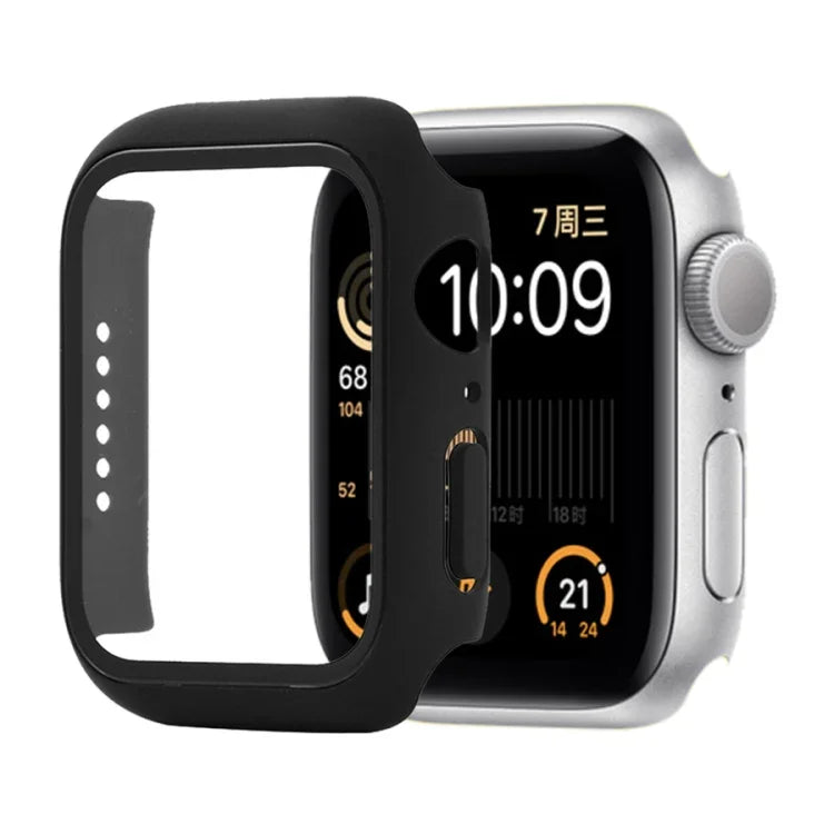 Stoßfeste Schutzhülle aus Polycarbonat und gehärtetem Glas mit Kartonverpackung für Apple Watch 44 mm (Orange), Apple Watch Series 6/5/4/Watch SE 40 mm, Apple Watch Series 3/2/1 38 mm