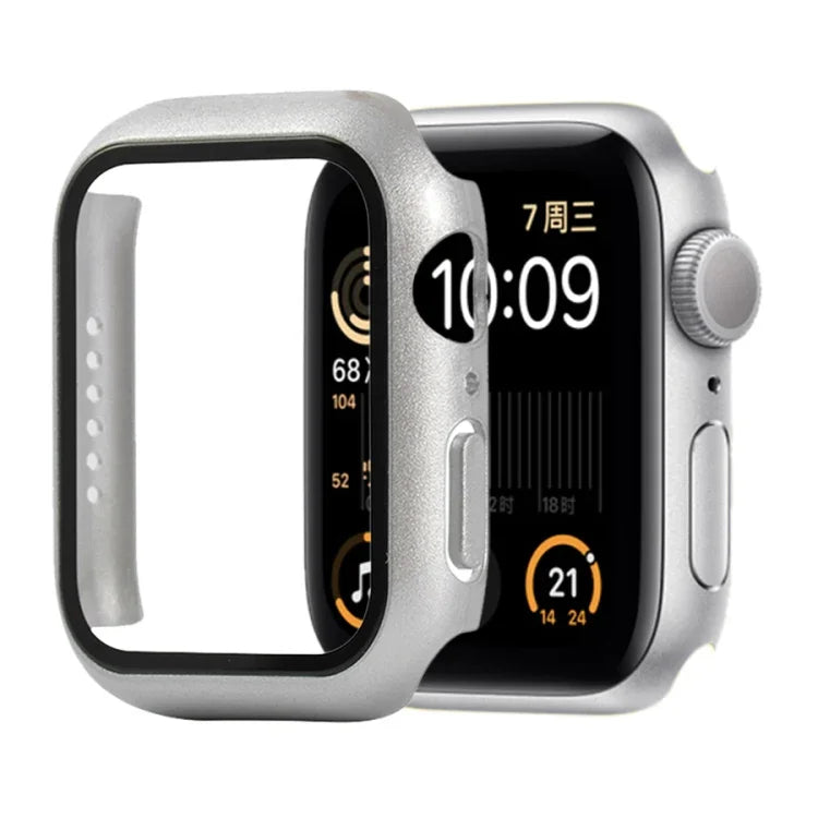 Stoßfeste Schutzhülle aus Polycarbonat und gehärtetem Glas mit Kartonverpackung für Apple Watch 44 mm (Orange), Apple Watch Series 6/5/4/Watch SE 40 mm, Apple Watch Series 3/2/1 38 mm