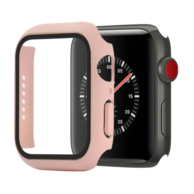 Stoßfeste Schutzhülle aus Polycarbonat und gehärtetem Glas mit Kartonverpackung für Apple Watch 44 mm (Orange), Apple Watch Series 6/5/4/Watch SE 40 mm, Apple Watch Series 3/2/1 38 mm