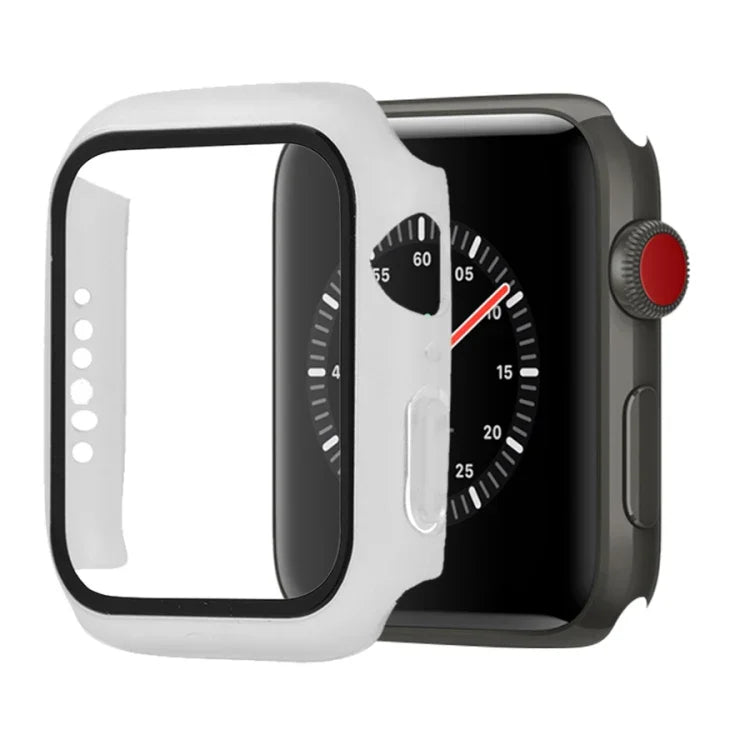 Stoßfeste Schutzhülle aus Polycarbonat und gehärtetem Glas mit Kartonverpackung für Apple Watch 44 mm (Orange), Apple Watch Series 6/5/4/Watch SE 40 mm, Apple Watch Series 3/2/1 38 mm