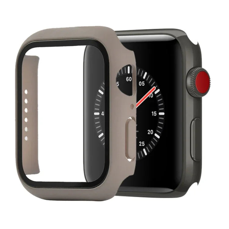 Stoßfeste Schutzhülle aus Polycarbonat und gehärtetem Glas mit Kartonverpackung für Apple Watch 44 mm (Orange), Apple Watch Series 6/5/4/Watch SE 40 mm, Apple Watch Series 3/2/1 38 mm